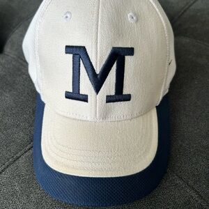 Nike White and Blue Classic Michigan Hat with Embroidered Logo